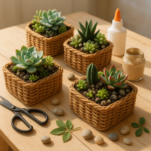 Создайте уют с DIY коробочками-кашпо из ротанга для суккулентов: пошаговое руководство и советы для начинающих