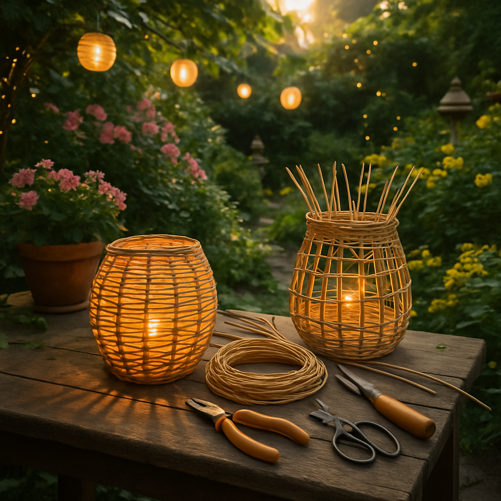 Создайте волшебный сад с DIY кашпо из ротанга с подсветкой: пошаговое руководство для вдохновения и уюта в вашем дворе