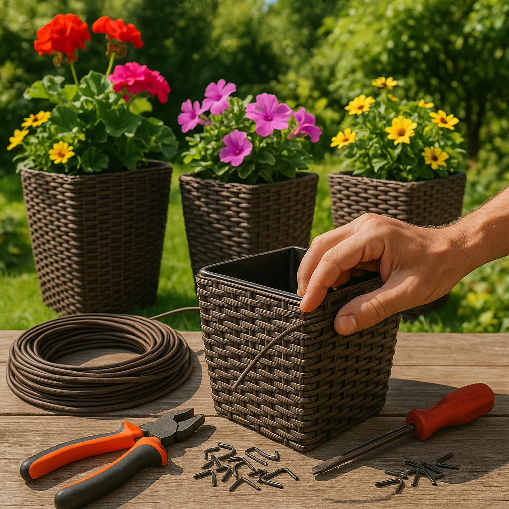 Как создать стильные кашпо из искусственного ротанга своими руками: пошаговое руководство для вашего домашнего сада