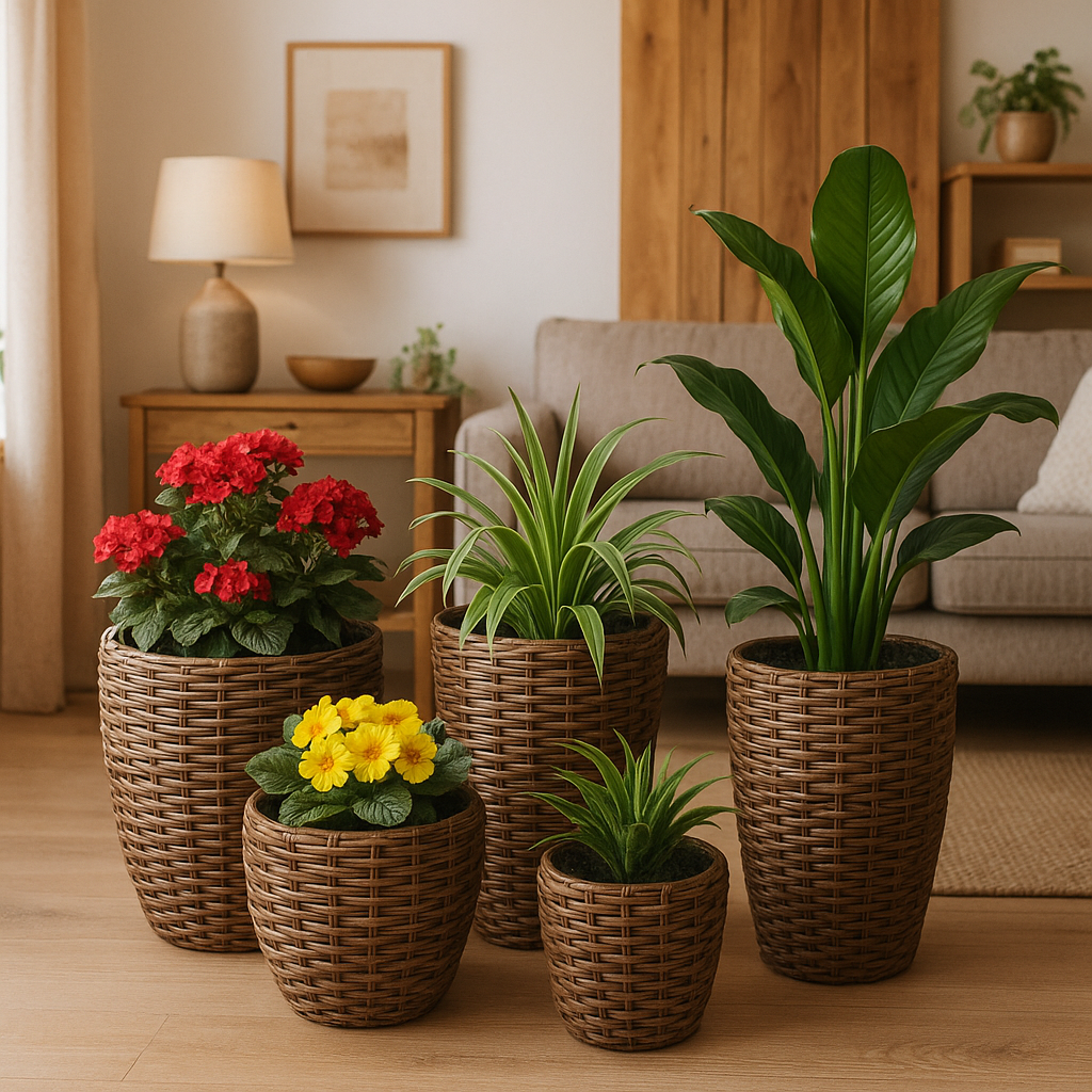 Как выбрать идеальные плетёные кашпо из искусственного ротанга для вашего интерьера: советы и секреты дизайнеров