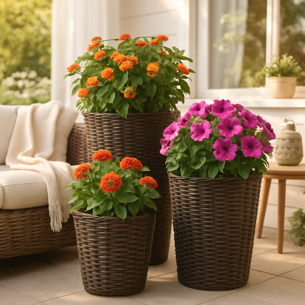 Плетёные кашпо из искусственного ротанга: создайте стильный уют без лишних забот и затрат!