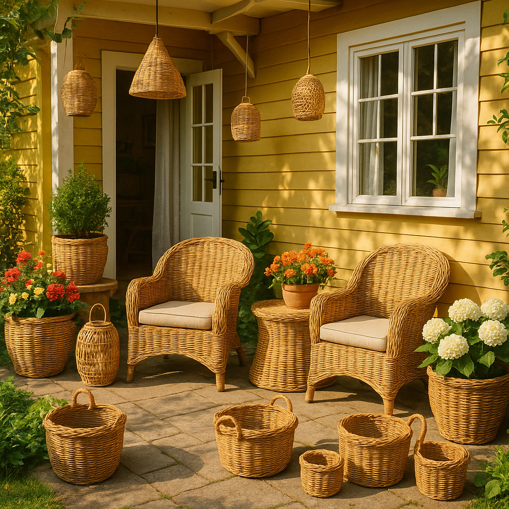 Уют на даче: 10 простых идей декора из искусственного ротанга для летнего вдохновения