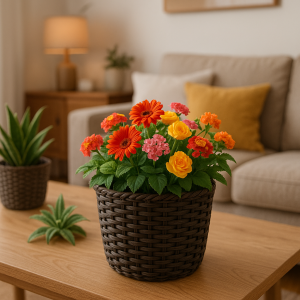 Декоративное кашпо из искусственного ротанга: как создать стильный интерьер и поразить гостей своими изделиями