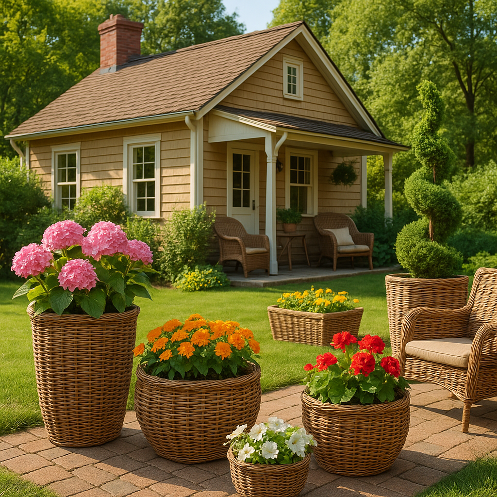 Как легко сделать дачу более уютной: 5 креативных идей с кашпо из ротанга, которые впечатлят ваших гостей