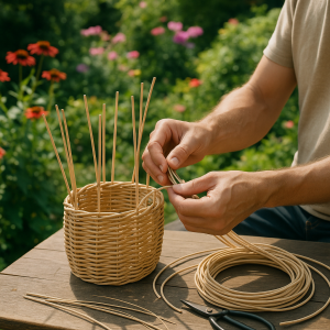 Как создать идеальное плетёное кашпо своими руками: 10 секретов выбора ротанга без боли для рук