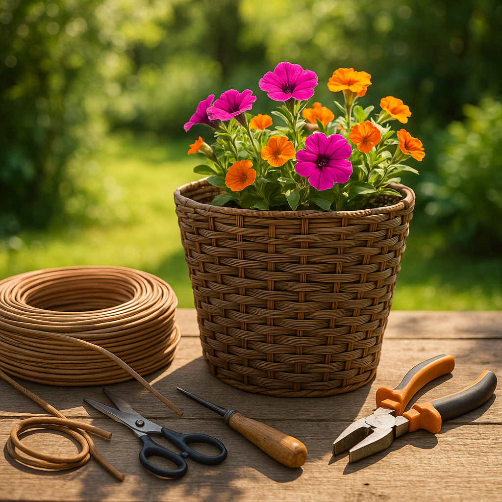 Как сделать идеальное кашпо для цветов своими руками из искусственного ротанга: простое руководство для новичков