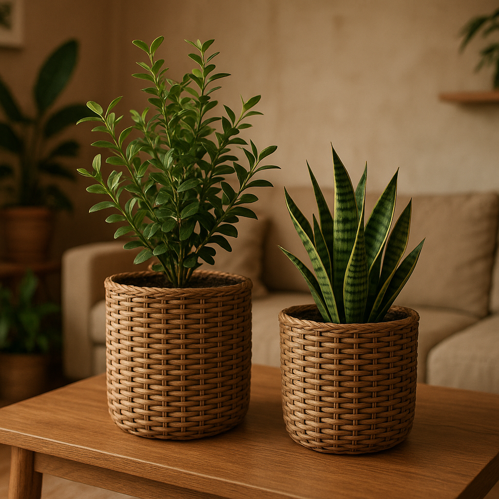 Плетёные кашпо из искусственного ротанга: как преобразить интерьер и порадовать растения без лишних усилий