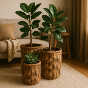Плетёные кашпо из ротанга: как выбрать идеальный вариант для ваших любимых растений и стиля интерьера