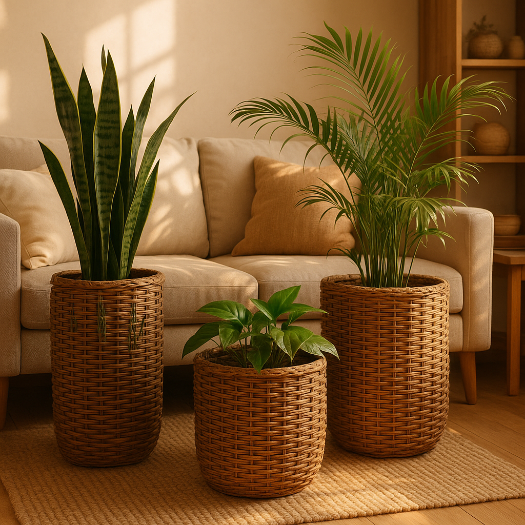 Плетёные кашпо из искусственного ротанга: создайте уют и стиль в вашем доме за один вечер!