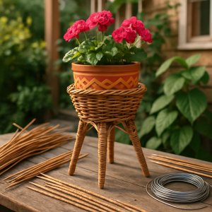 Сделайте уникальную плетёную подставку для цветов: пошаговая инструкция и советы для начинающих!