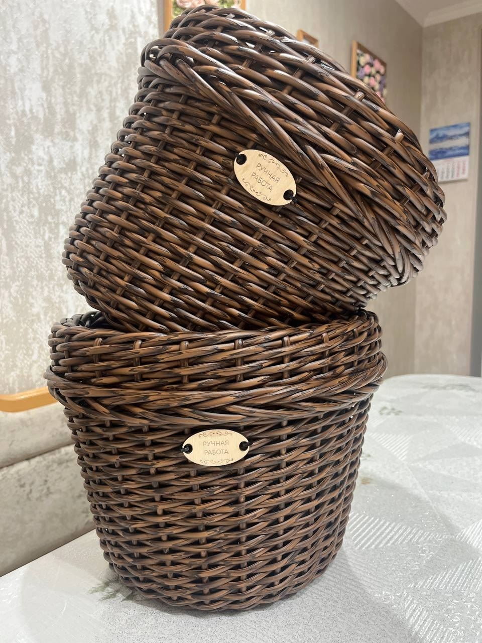 "Кашпо из ротанга Печеный клён Медиум: Идеальное решение для стильного интерьера от Татьяны!"