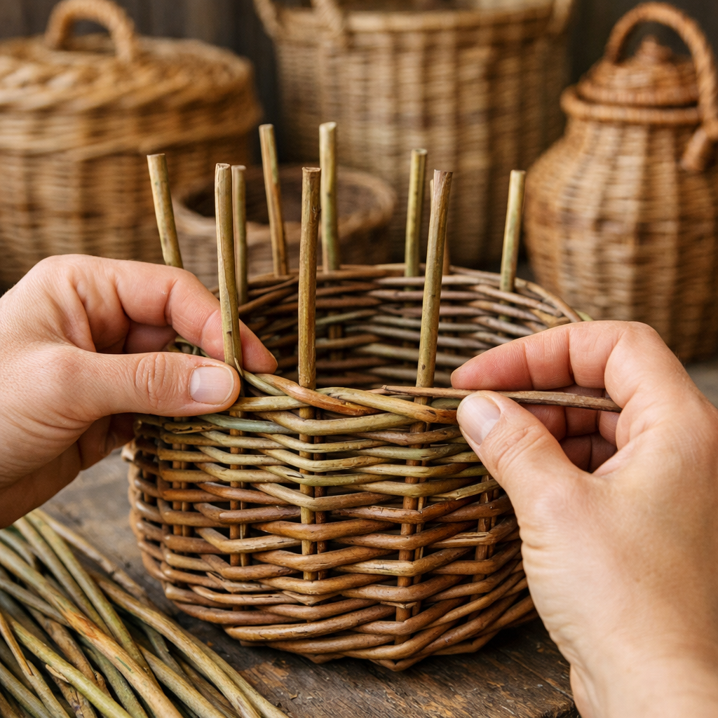 Плетение корзины с ровными стенками: техника для начинающих