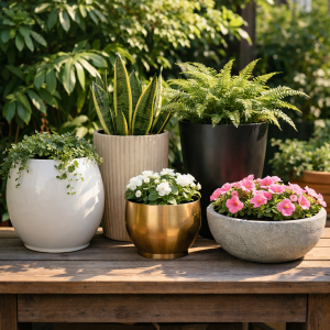 Различные формы кашпо и подходящие к ним растения для правильного выбора