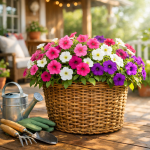 Стильное кашпо из ротанга как элемент декора для создания красивой фотозоны