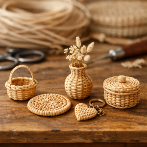 Быстрые идеи подарков из остатков искусственного ротанга