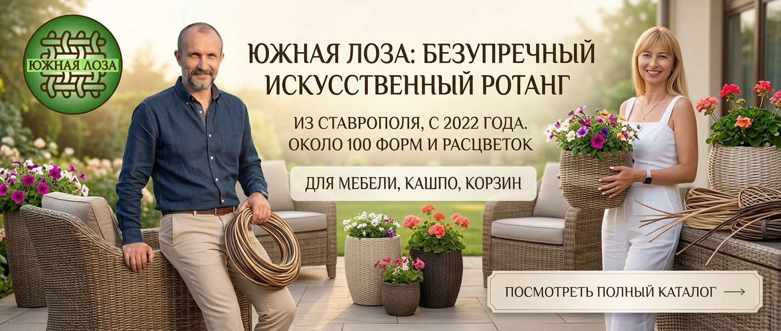 Посмотреть каталог искусственного ротанга в Телеграм