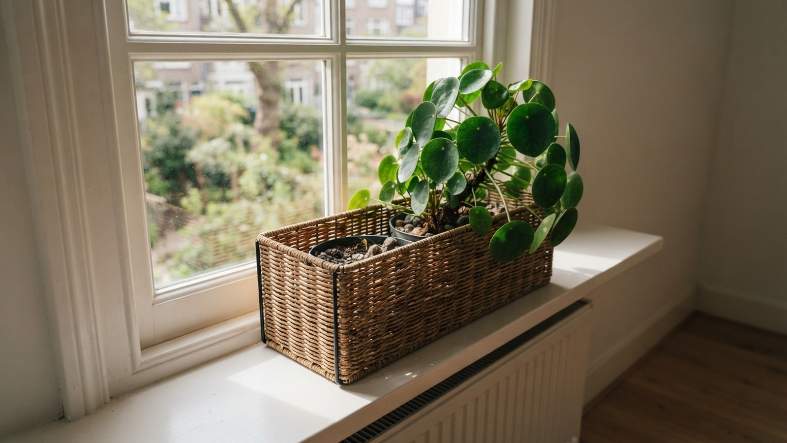 Кашпо на узком подоконнике: какую форму сплести, чтобы оно не падало